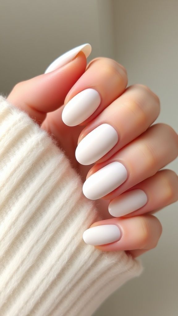 Chic Matte White Oval Nails: A Modern Minimalist Manicure